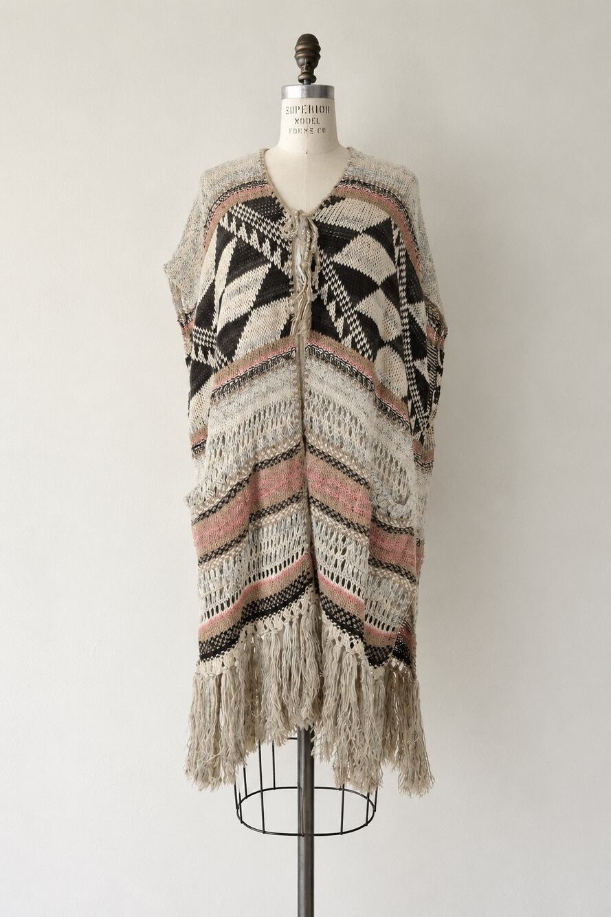Rare Discontinued Denim & Supply Ralph Lauren Southwestern Fringe Poncho
